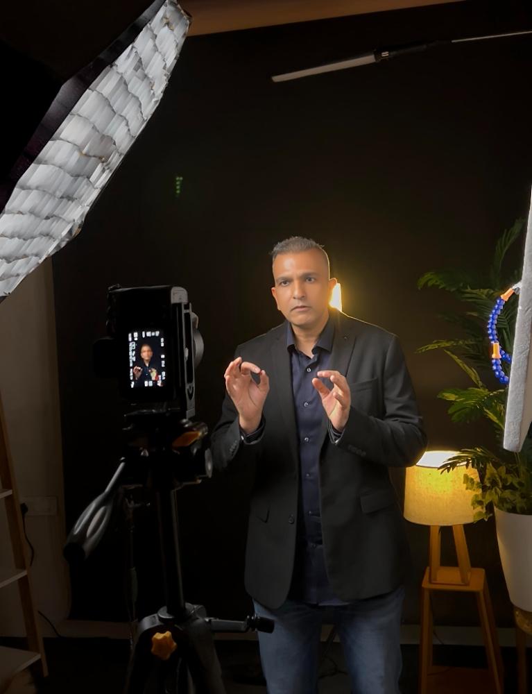 Studio filming setup